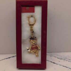 BATYA BEAR 97 Graduate Pewter 24k Emerald Australian Crystal Clip In Box